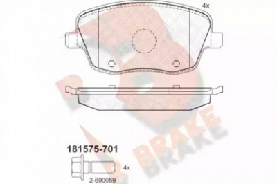 R BRAKE rb1575701 -  Комплект тормозных колодок, дисковый тормоз